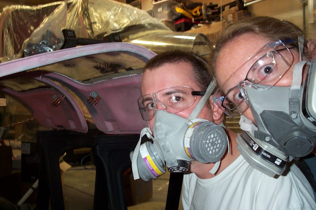 Kelly working on the RV-10 build