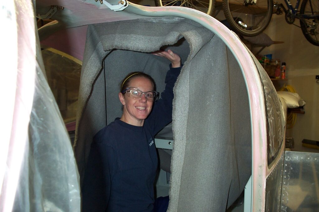 Kelly working on the RV-10 build