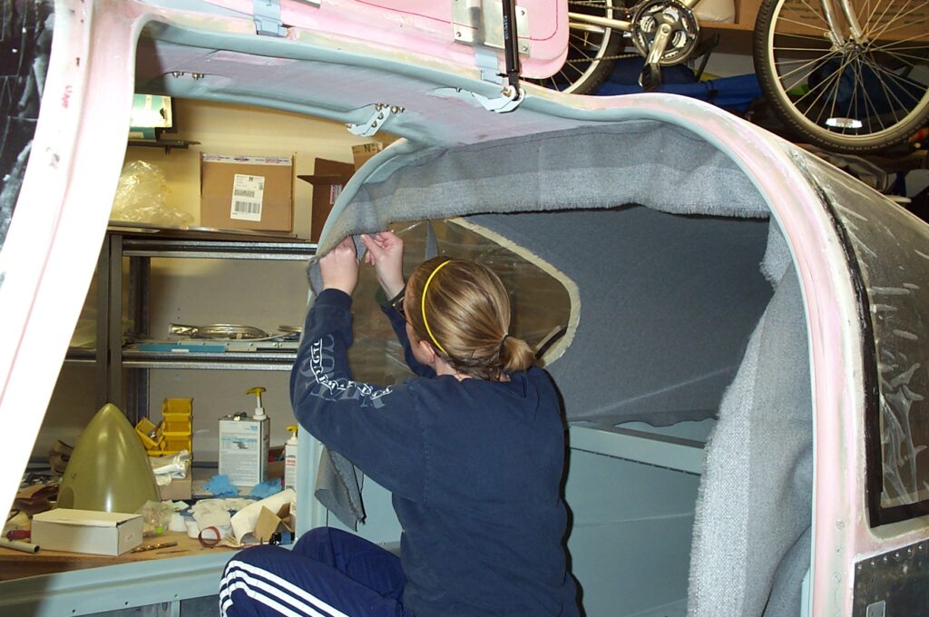 Kelly working on the RV-10 build