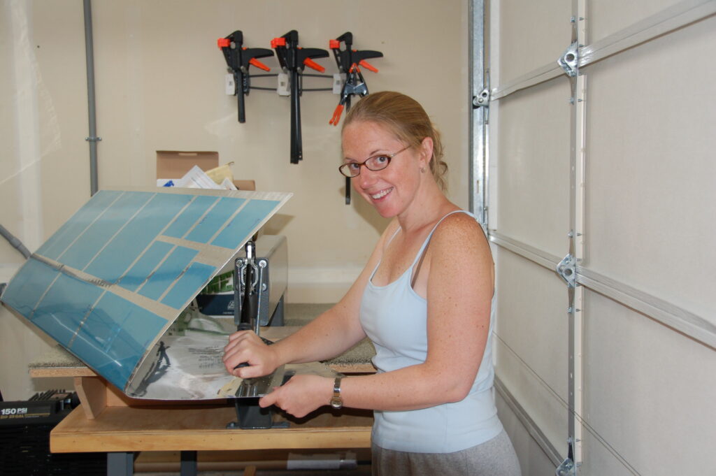 Kelly working on the RV-10 build