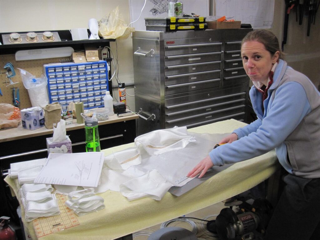 Kelly working on the RV-10 build
