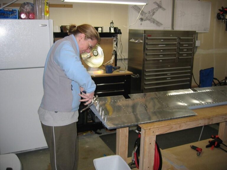 Kelly working on the RV-10 build