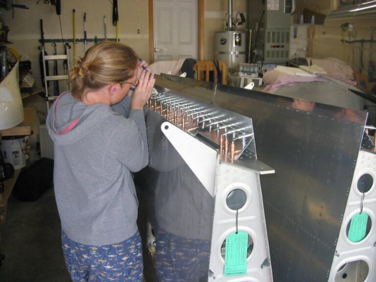 Kelly working on the RV-10 build